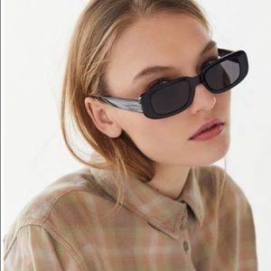 90s Grunge Slim Rectangular Sunglasses